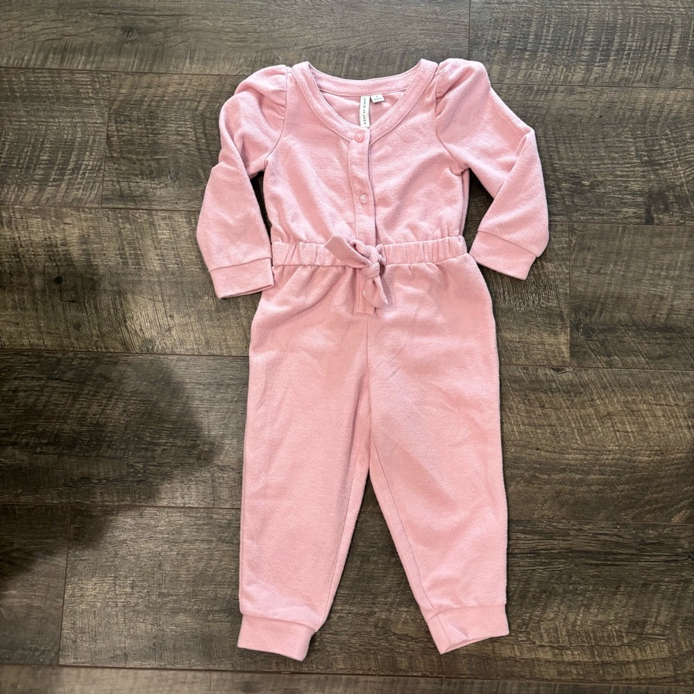 Janie and Jack Soft Pink Buttoned Jumpsuit